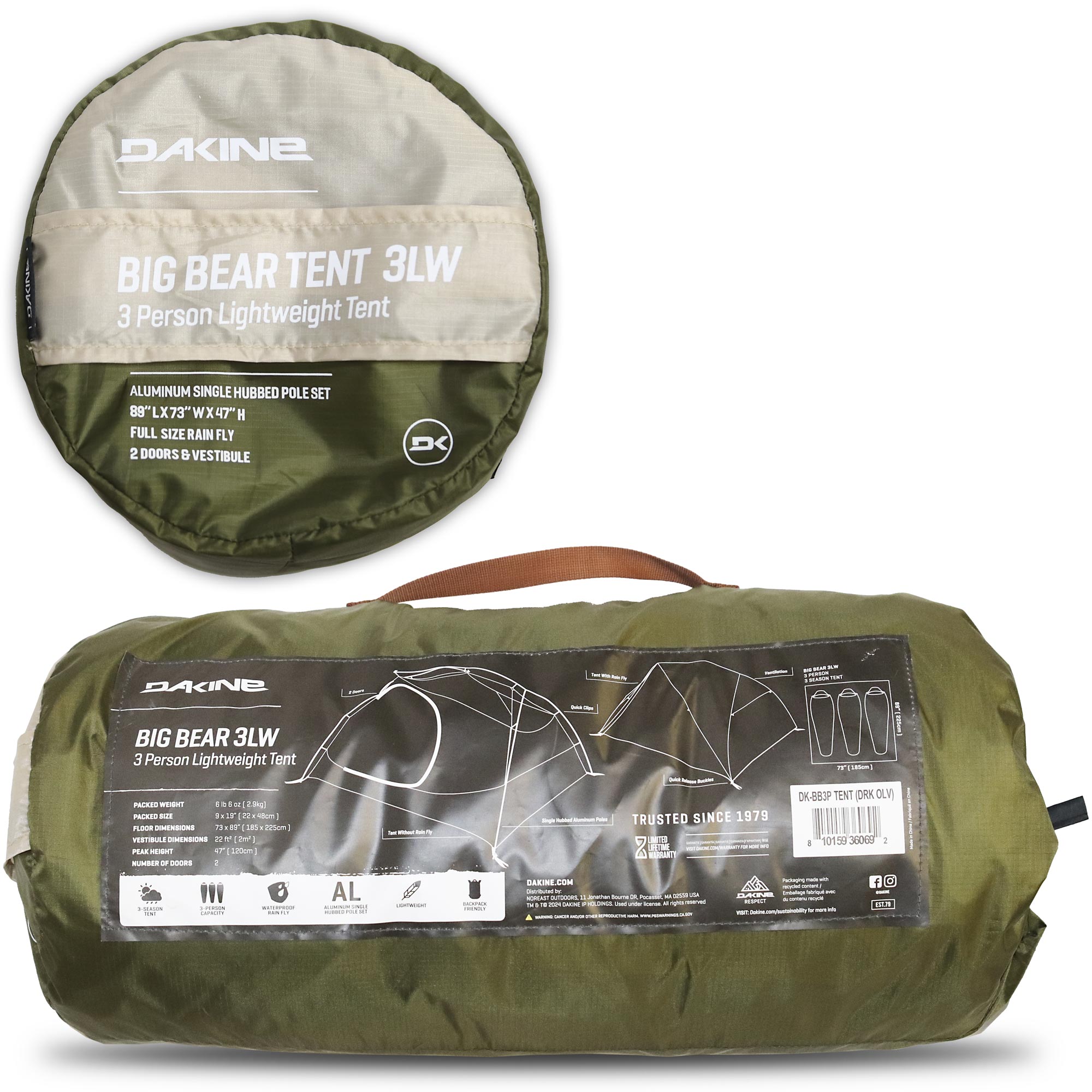 Big Bear 3-Person Tent - Mojave Desert/Dark Olive - Image 11