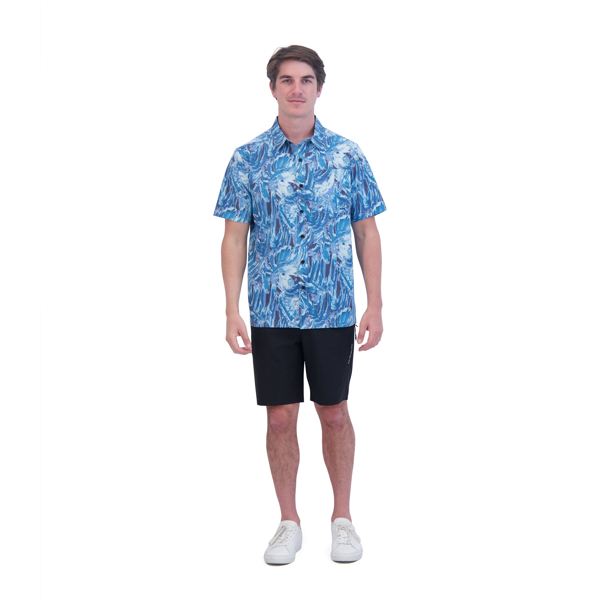 Dakine Aloha Button Down Short Sleeve Shirt - Hanna Blue Print - Image 3