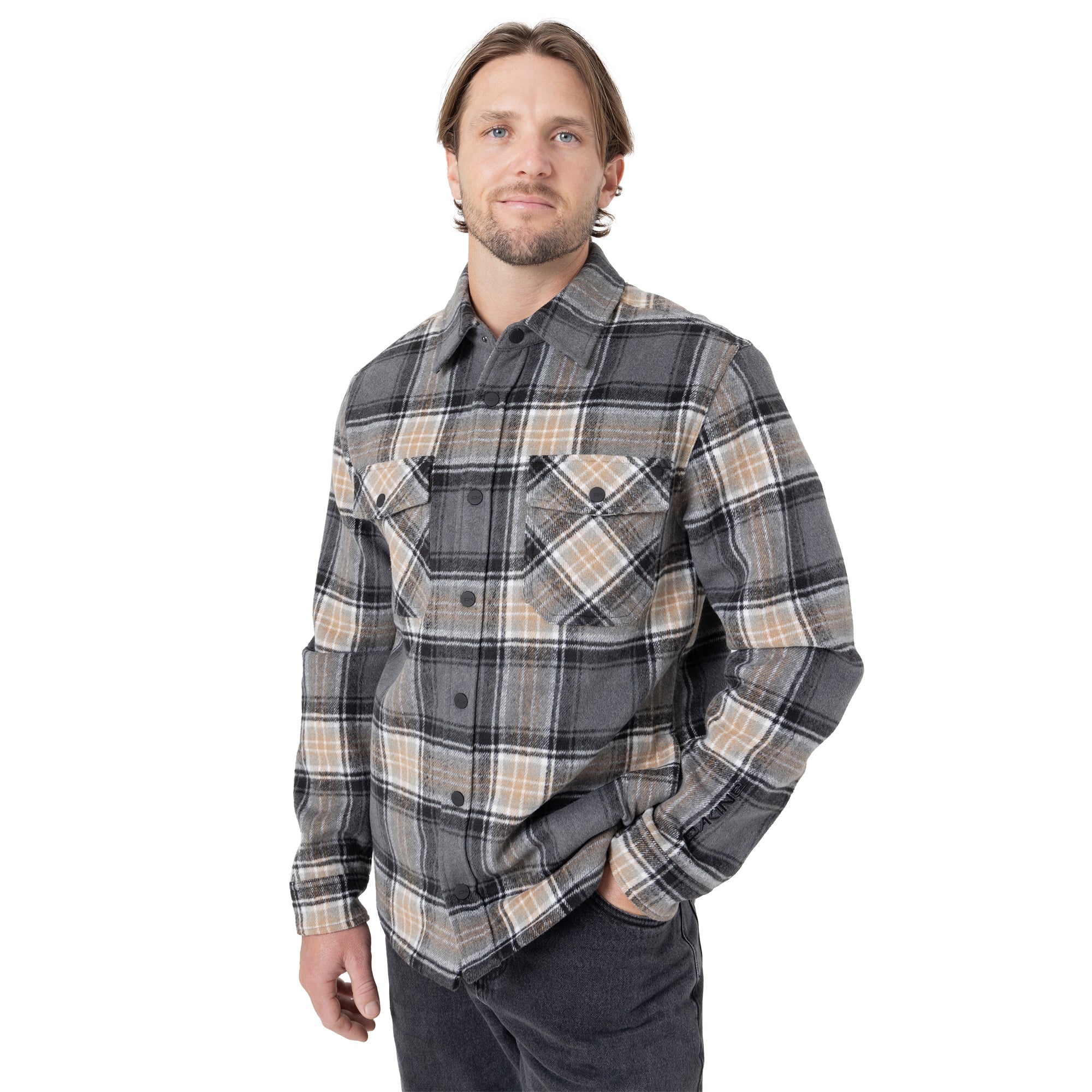 Front Snap Fleece Jacket - Greypld - Image 2