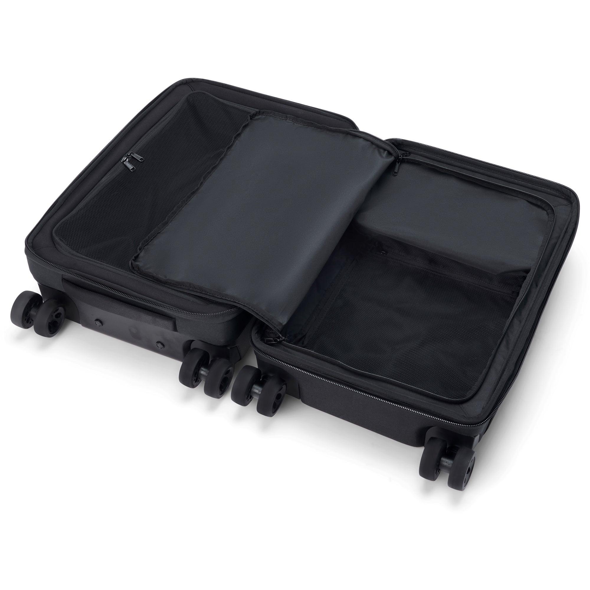 Split 4 Wheel Carry On Roller Bag 48L - Black - Image 5