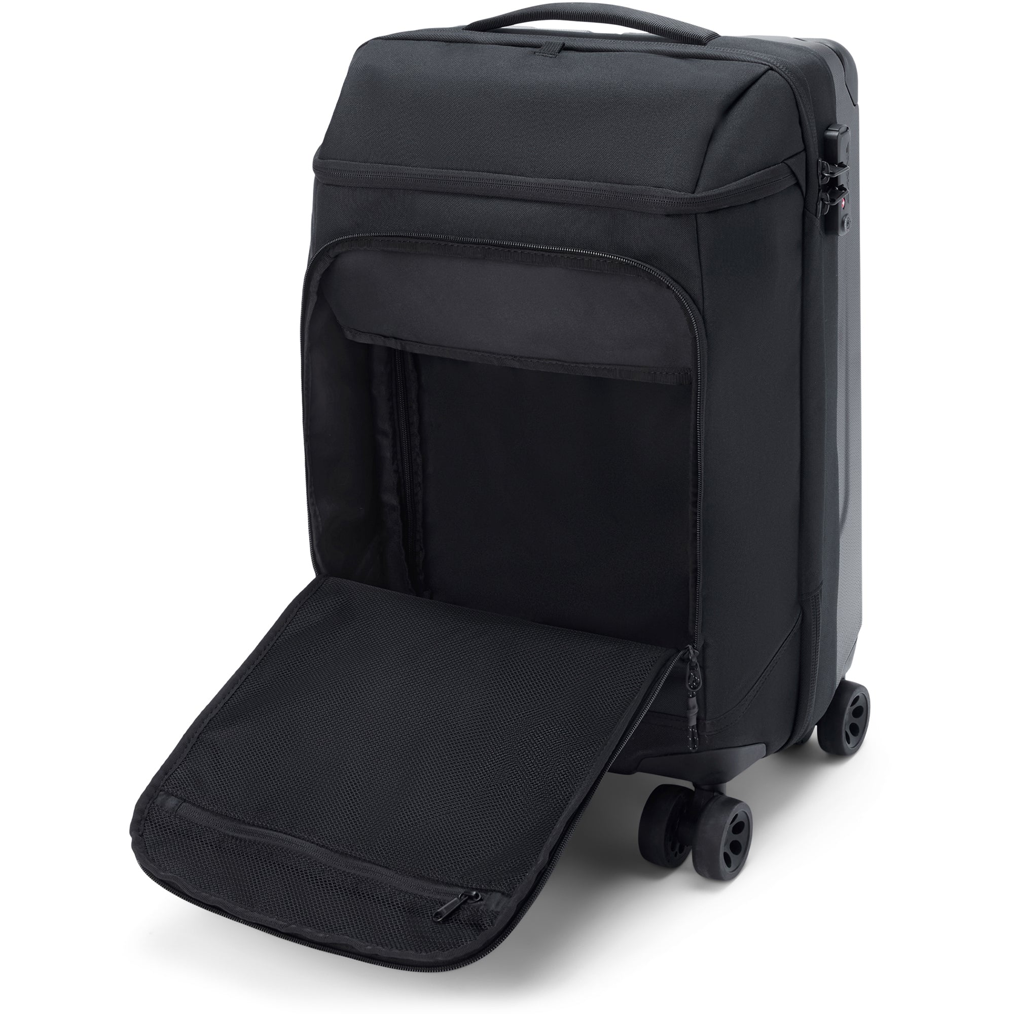 Split 4 Wheel Carry On Roller Bag 48L - Black - Image 7